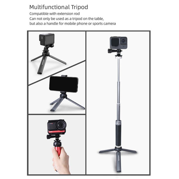 Aluminum Alloy Mini Tripod For Insta360 Go Dji Action And Gopro Cameras Tripods & Monopods