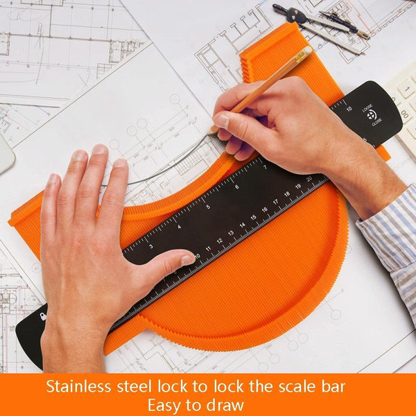 Metal Profile Contour Utensils Set With 10 Ruler Straight Edge Pencil And Screwdriver Locking Feature Screws & Bolts