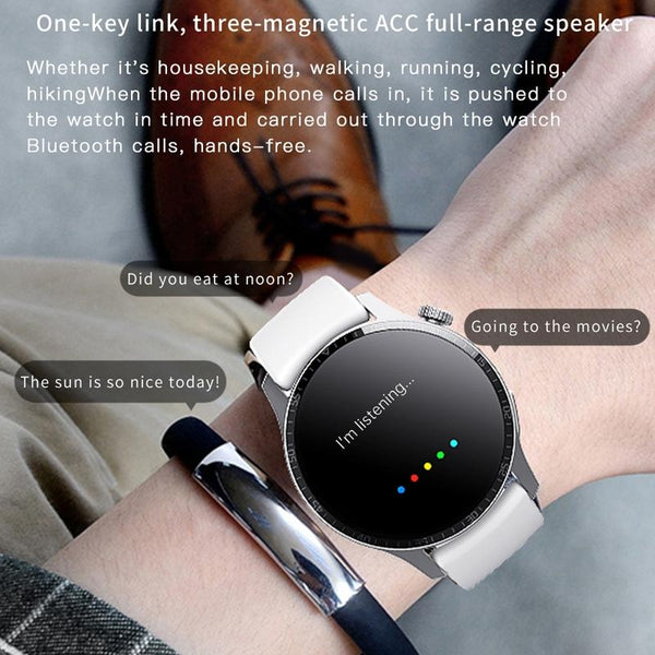 1.35" Smart Watch Bluetooth Calls Health Tracking 150+ Sports Modes_Black Beads Steel Smart Watches