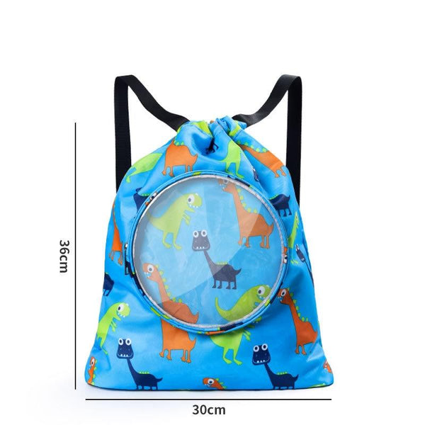 Blue Waterproof Drawstring Beach Bag S Wet Dry Separation Kids Shoulder Strap Backpacks & Bags