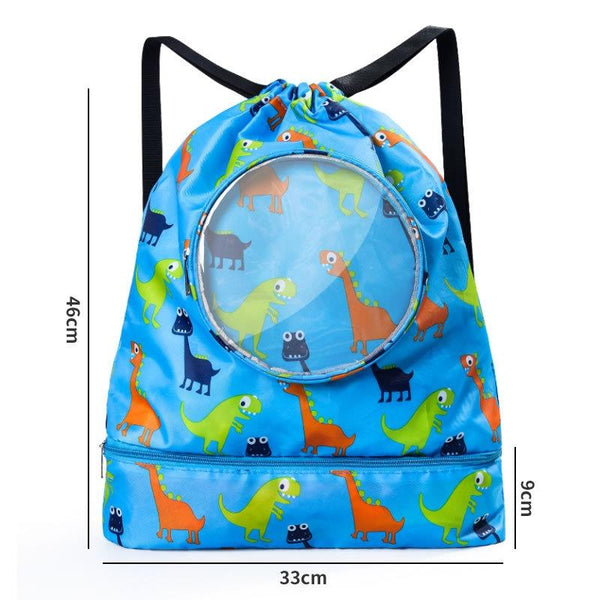 Blue Waterproof Drawstring Beach Bag S Wet Dry Separation Kids Shoulder Strap Backpacks & Bags