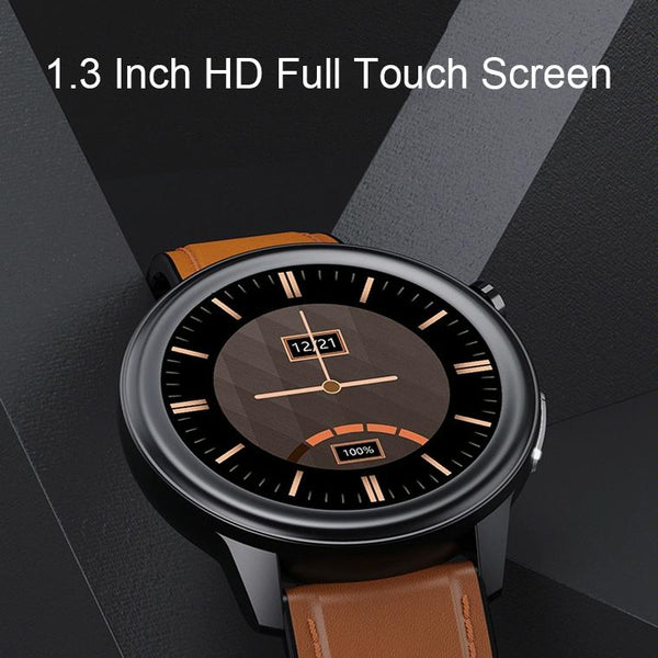1.3 Inch Heart Rate Smart Watch Brown Leather Smart Watches