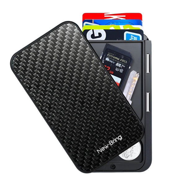 Rfid Blocking Metal Card Holder Automatic Shift Business Case Carbon Fiber Business Card Holders