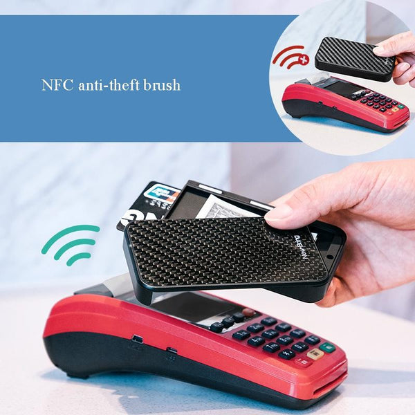 Rfid Blocking Metal Card Holder Automatic Shift Business Case Carbon Fiber Business Card Holders