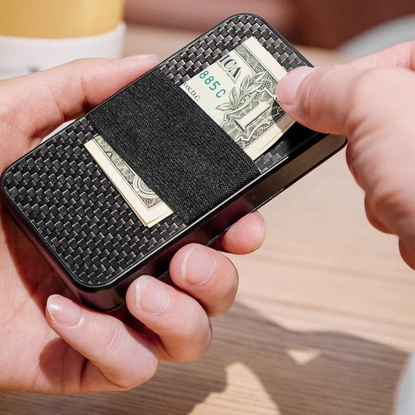 Rfid Blocking Metal Card Holder Automatic Shift Business Case Carbon Fiber Business Card Holders