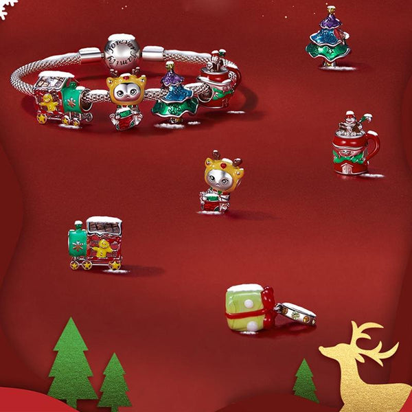 925 Sterling Silver Christmas Bead For Diy Accessories Charms & Pendants