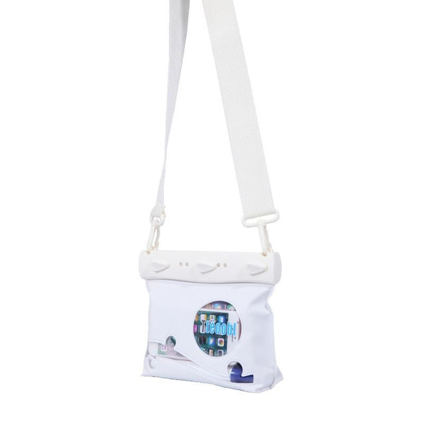 Small Waterproof One Shoulder Crossbody Diving Bag White Dry Bags