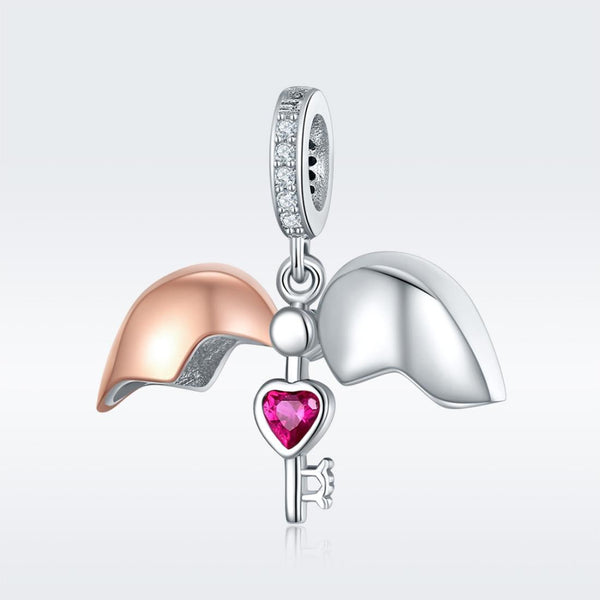 925 Sterling Silver Openable Heart Key Charm For Diy Bracelets Charms & Pendants