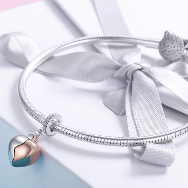 925 Sterling Silver Openable Heart Key Charm For Diy Bracelets Charms & Pendants