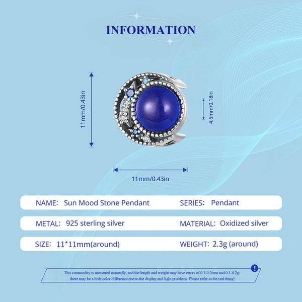 925 Sterling Silver Blue Moon Bead Bracelet Temperature Sensitive Charms & Pendants