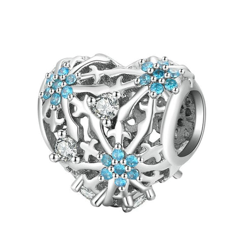 925 Sterling Silver Diy Winter Snowflake Bracelet Bead Set Charms & Pendants