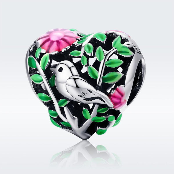 925 Sterling Silver Bird Charm Bead For Bracelets & Necklaces Charms & Pendants