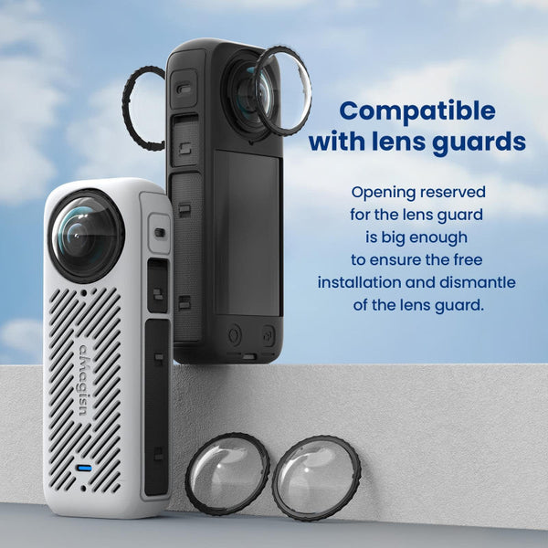 Amagisn Silicone Protective Cover For Insta360 X4_Black Camera Cases Bags & Covers