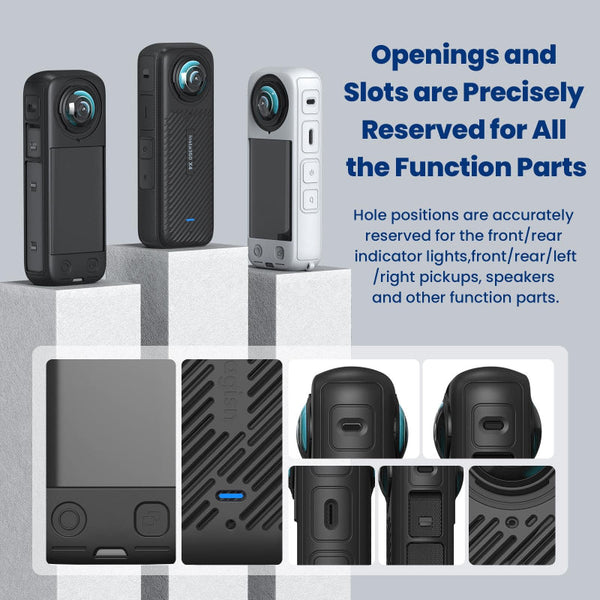 Amagisn Silicone Protective Cover For Insta360 X4_Black Camera Cases Bags & Covers