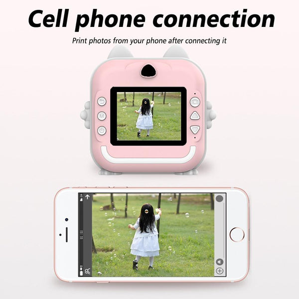 Instant Camera With Thermal Printer And Hd Video Blue 16G Digital Cameras