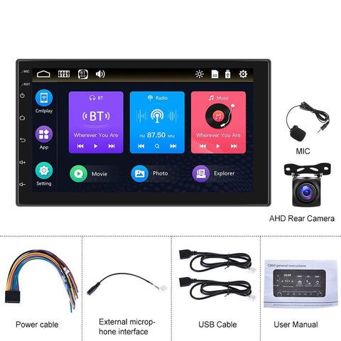 7 Inch Touch Dual Ingot Mp5 Player + Ahd Camera Universal Bluetooth Other Car Video