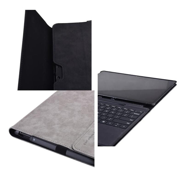 Light Gray Leather Tablet Case For Microsoft Surface Pro X 13 Inch Laptop Cases & Bags
