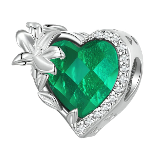 925 Sterling Silver May Birthstone Bracelet Love Pearl Beads Style Charms & Pendants