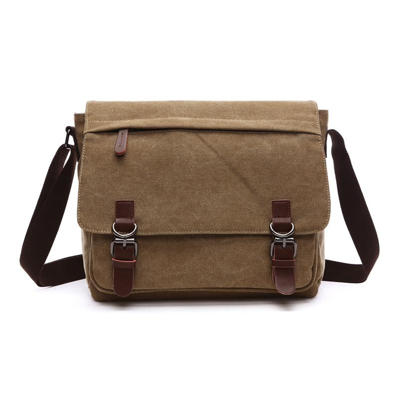 Khaki Canvas Business Messenger Bag Medium Size Women's Bags & Handbags