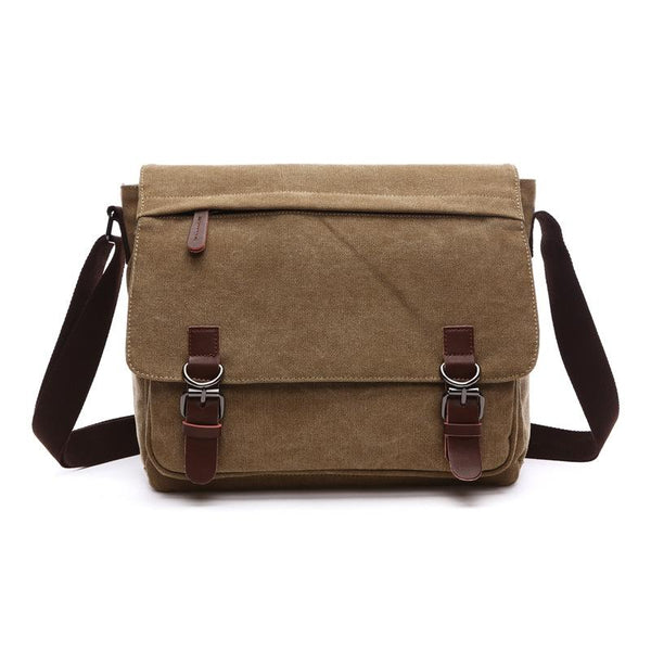 Khaki Canvas Business Messenger Bag Medium Size Women's Bags & Handbags