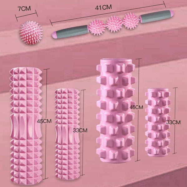 3 In 1 Eva Foam Roller Set For Muscle Relaxation 45Cm Length Purple Foam Rollers