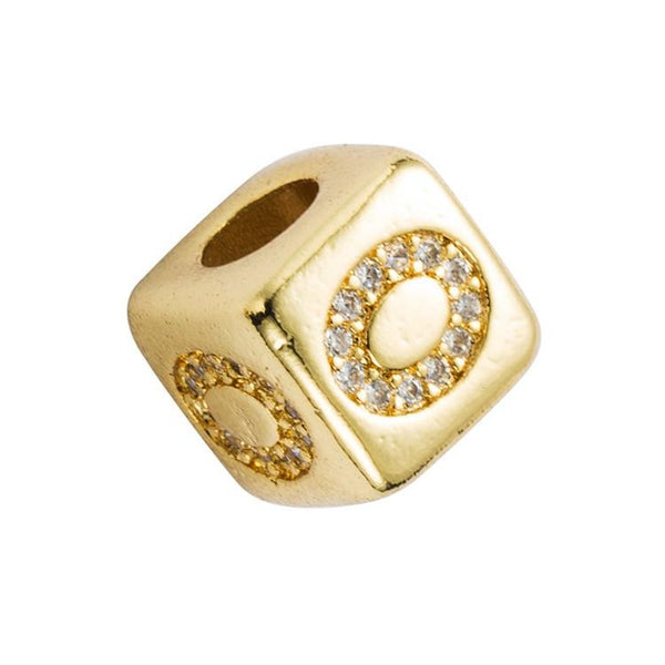 Brass Micro Inlaid Couple Red String Diy Bracelet English Letter Beads Style O Charms & Pendants