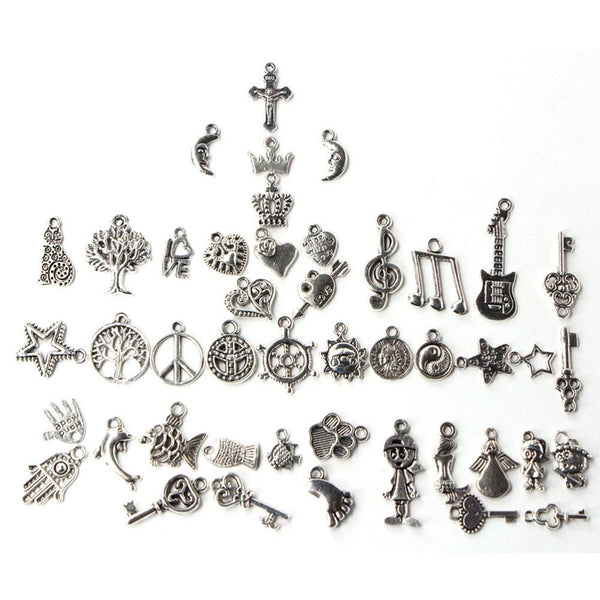 100Pcs Mixed Antique European Bracelet Charms Diy Fashion Jewelry Bracelets