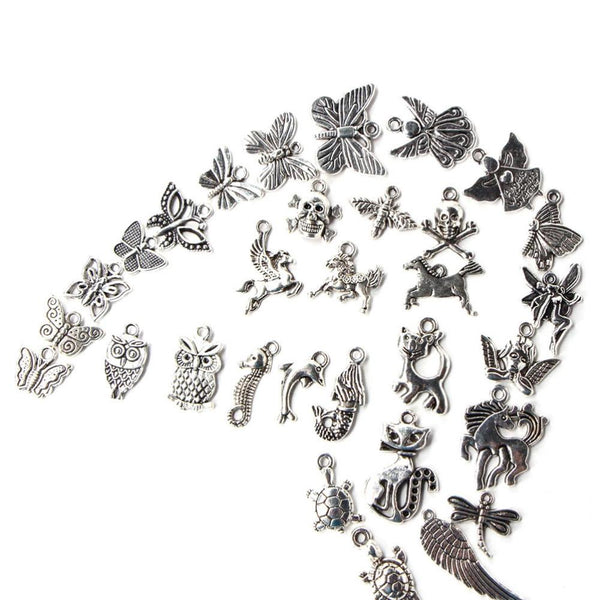 100Pcs Mixed Antique European Bracelet Charms Diy Fashion Jewelry Bracelets