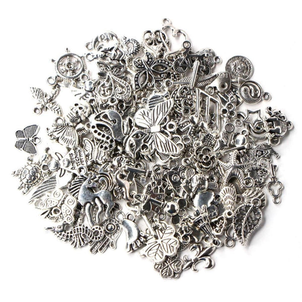 100Pcs Mixed Antique European Bracelet Charms Diy Fashion Jewelry Bracelets