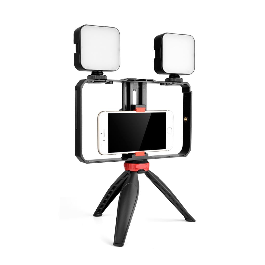 Vlogging Live Broadcast Led Selfie Light Video Rig With Smartphone Handle And Tripod Selfie Lights