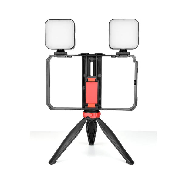Vlogging Live Broadcast Led Selfie Light Video Rig With Smartphone Handle And Tripod Selfie Lights