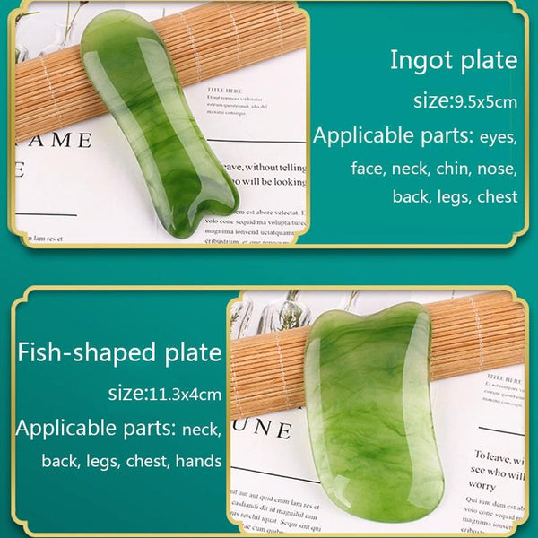 Facial Massage Stick For Beauty Salon Green Resin Scraping Sheet Massagers