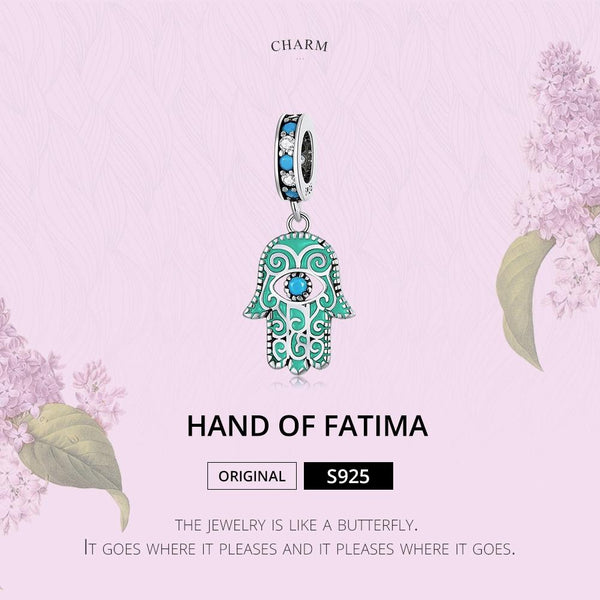 925 Sterling Silver Hand Of Fatima Pendant For Diy Bracelets & Necklaces Charms & Pendants