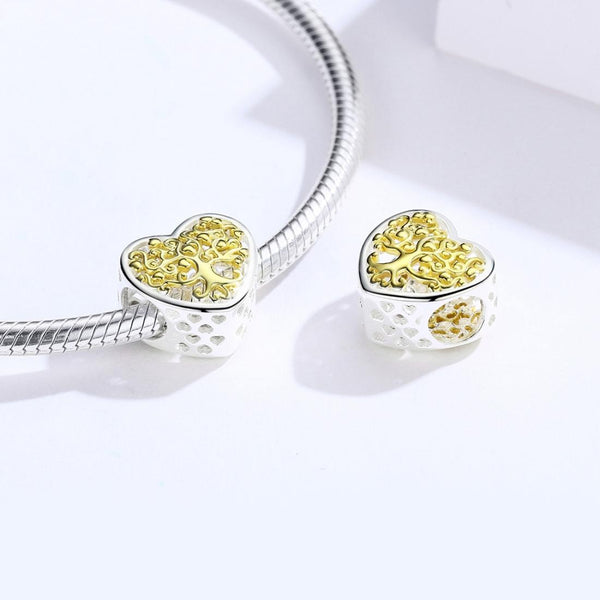 925 Sterling Silver Diy Bracelet Accessories Heart Beads Charms & Pendants