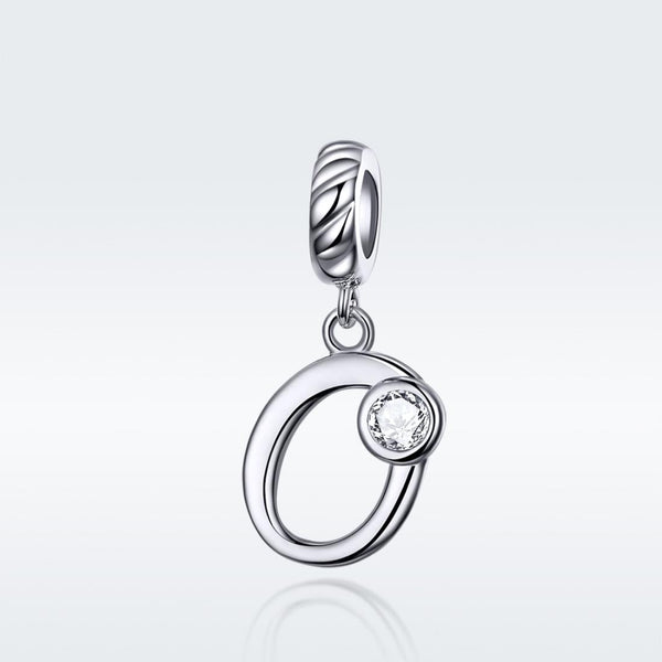 925 Sterling Silver Personalized Letter Pendant For Diy Bracelets & Necklaces Style O Charms & Pendants