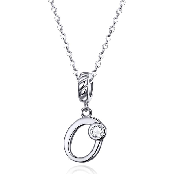 925 Sterling Silver Personalized Letter Pendant For Diy Bracelets & Necklaces Style O Charms & Pendants