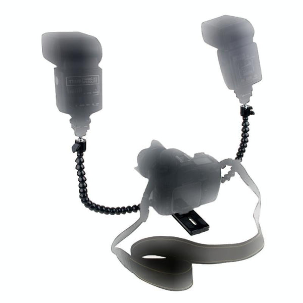Dual Arm Flash Bracket Mount For Hot Shoe Flash Brackets