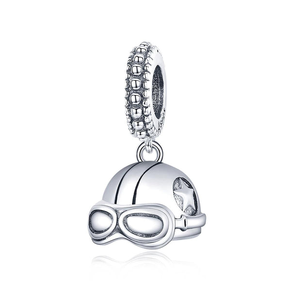 925 Sterling Silver Retro Helmet Pendant For Diy Bracelets & Necklaces Charms & Pendants