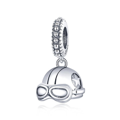 925 Sterling Silver Retro Helmet Pendant For Diy Bracelets & Necklaces Charms & Pendants