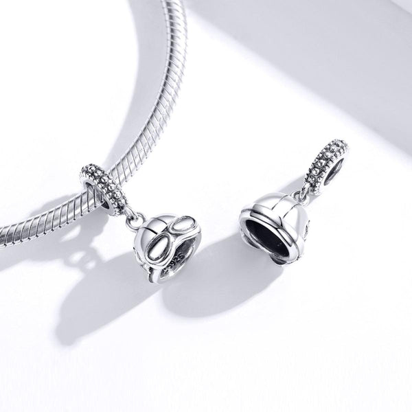 925 Sterling Silver Retro Helmet Pendant For Diy Bracelets & Necklaces Charms & Pendants