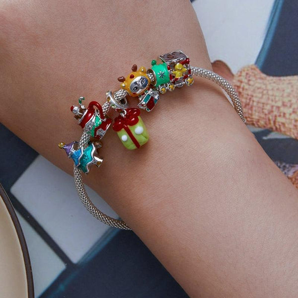 925 Sterling Silver Christmas Bead For Diy Accessories Charms & Pendants