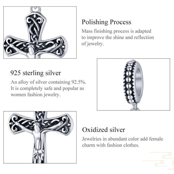 925 Sterling Silver Cross Pendant For Diy Bracelets Charms & Pendants