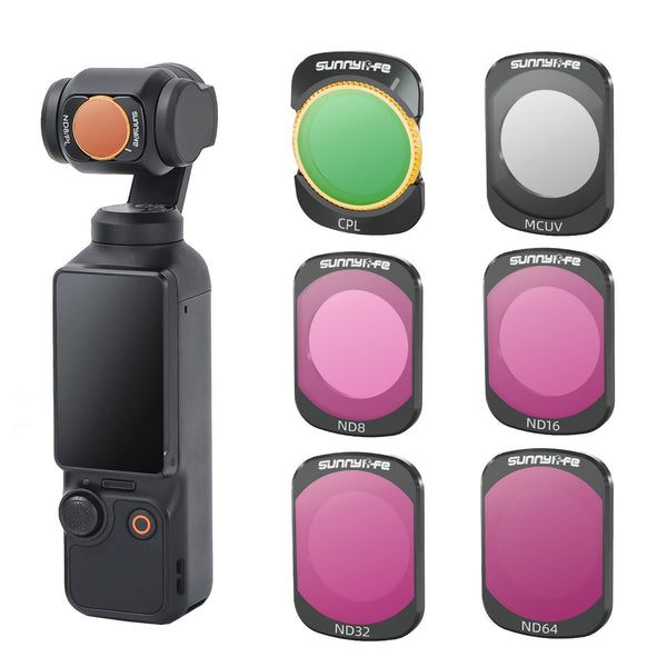 Sunnylife 3 In 1 Nd16 Camera Lens Filter For Dji Osmo Pocket No Gimbal Reset Uv Cpl Nd8 64 Camera Drone Accessories