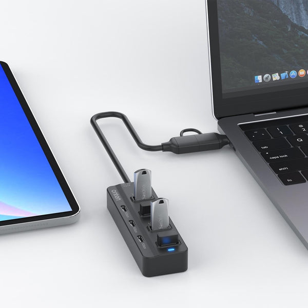 7 Port Usb3.0 + Type C Docking Station With Otg Usb Cables Hubs & Adapters