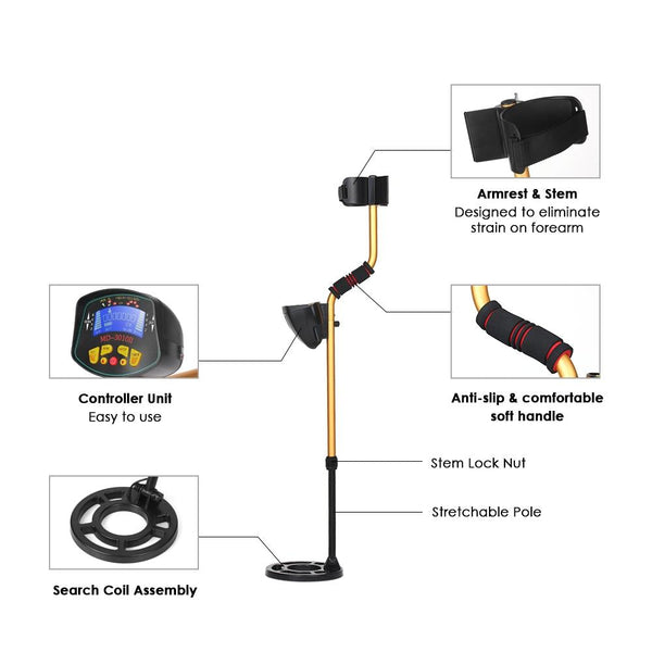 High Sensitivity Underground Metal Detector Md3010ii Metal Detectors