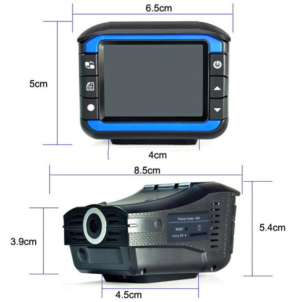 2 In 1 Electronic Dog Driving Recorder With Radar Warning Video In Dash Units W/O Gps
