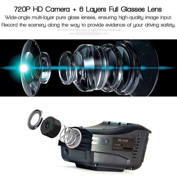 2 In 1 Electronic Dog Driving Recorder With Radar Warning Video In Dash Units W/O Gps