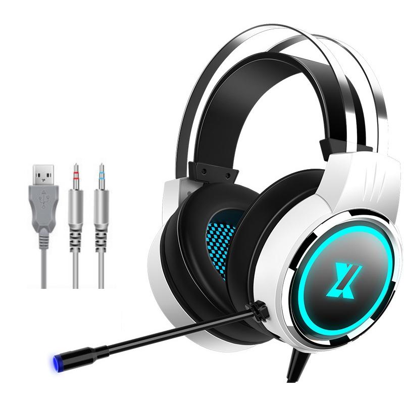 X8 Double Hole Gaming Headset With Mic Stars White Headsets