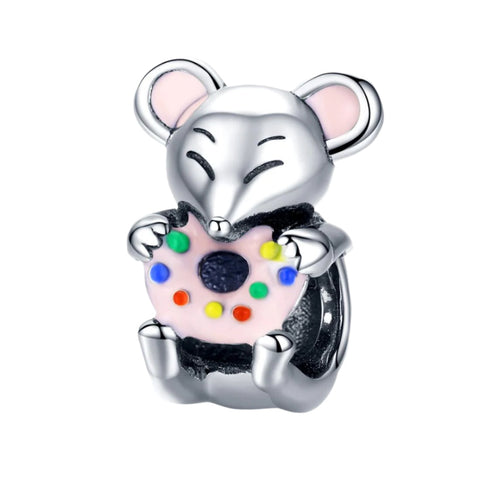 925 Sterling Silver Beaded Mouse Bracelet Accessories Charms & Pendants