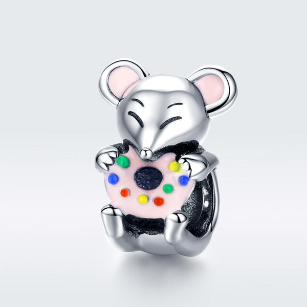 925 Sterling Silver Beaded Mouse Bracelet Accessories Charms & Pendants